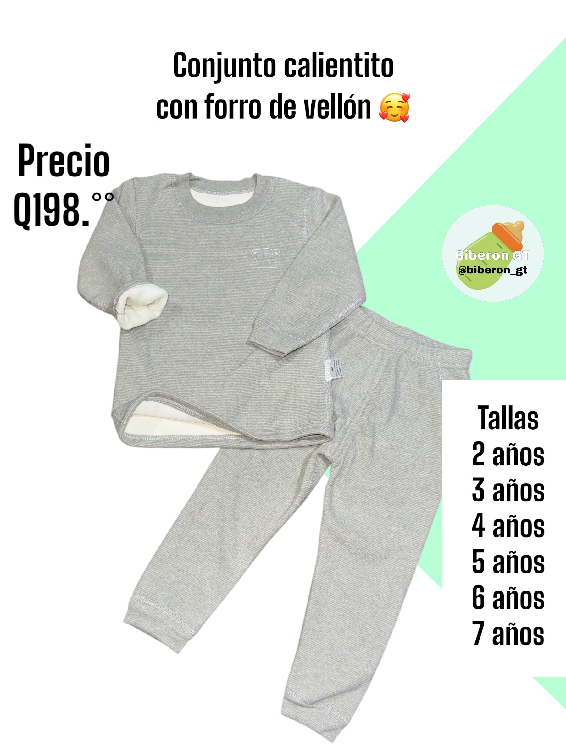 Conjunto para el frío con forro de vellón - Gris
