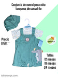 Conjunto de overol para niños - turquesa de cocodrilo