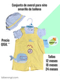 Conjunto de overol para niño - amarillo de ballena