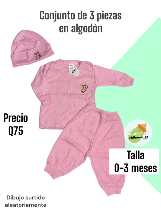 Conjunto de 3 pzs - rosado