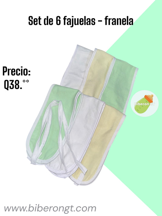 Set de 6 fajuelas - colores unisex