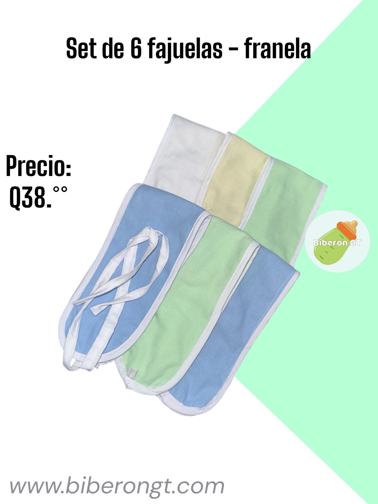 Set de 6 fajuelas - colores para niño