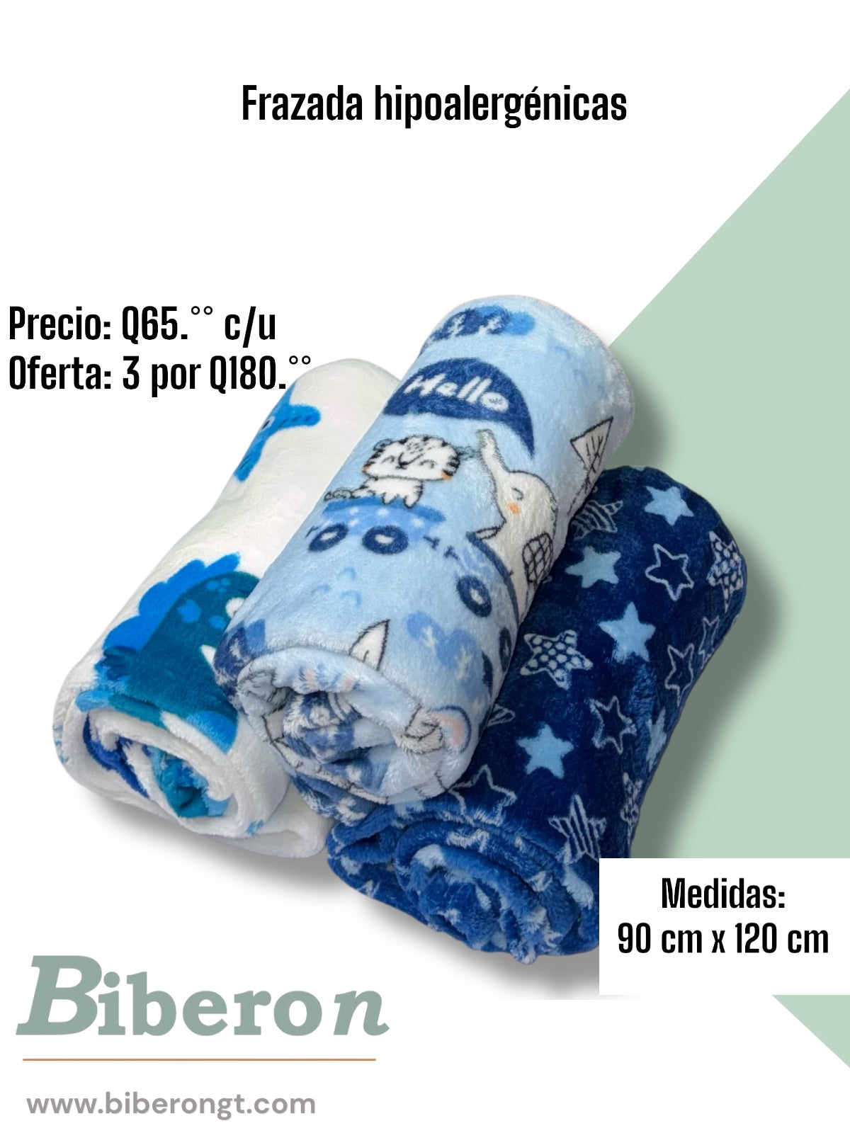 Frazadas fleece - Estampadas - Celeste / azul