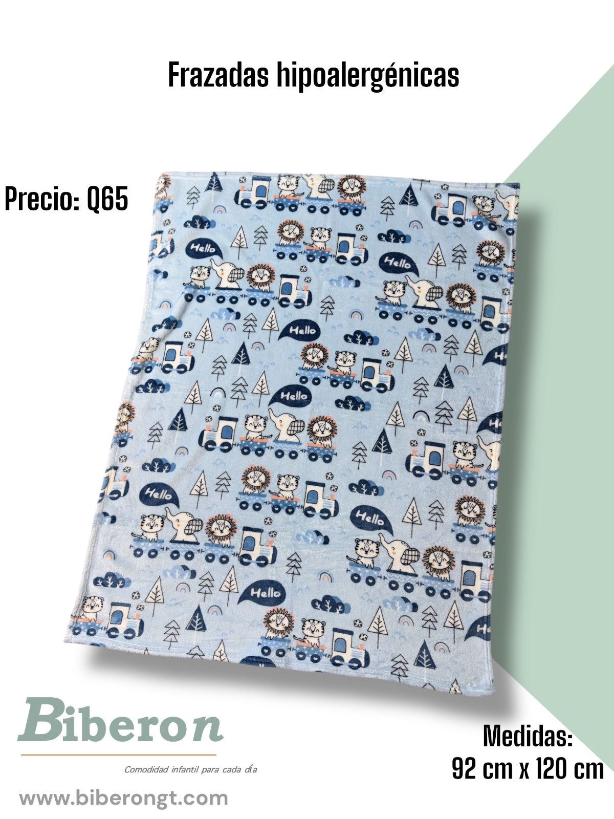 Frazadas fleece - Estampadas - Celeste / azul