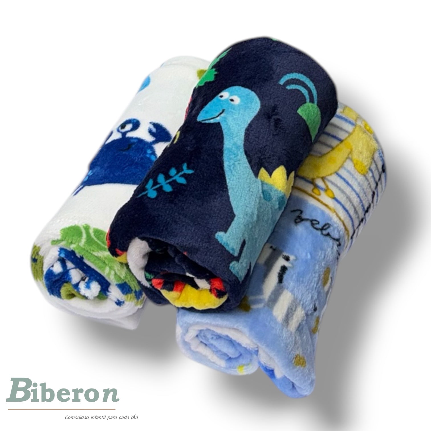 Frazadas fleece - Estampadas - Celeste / azul