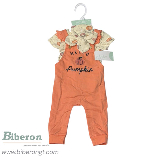 Conjunto de overol para niña - 3 pzs