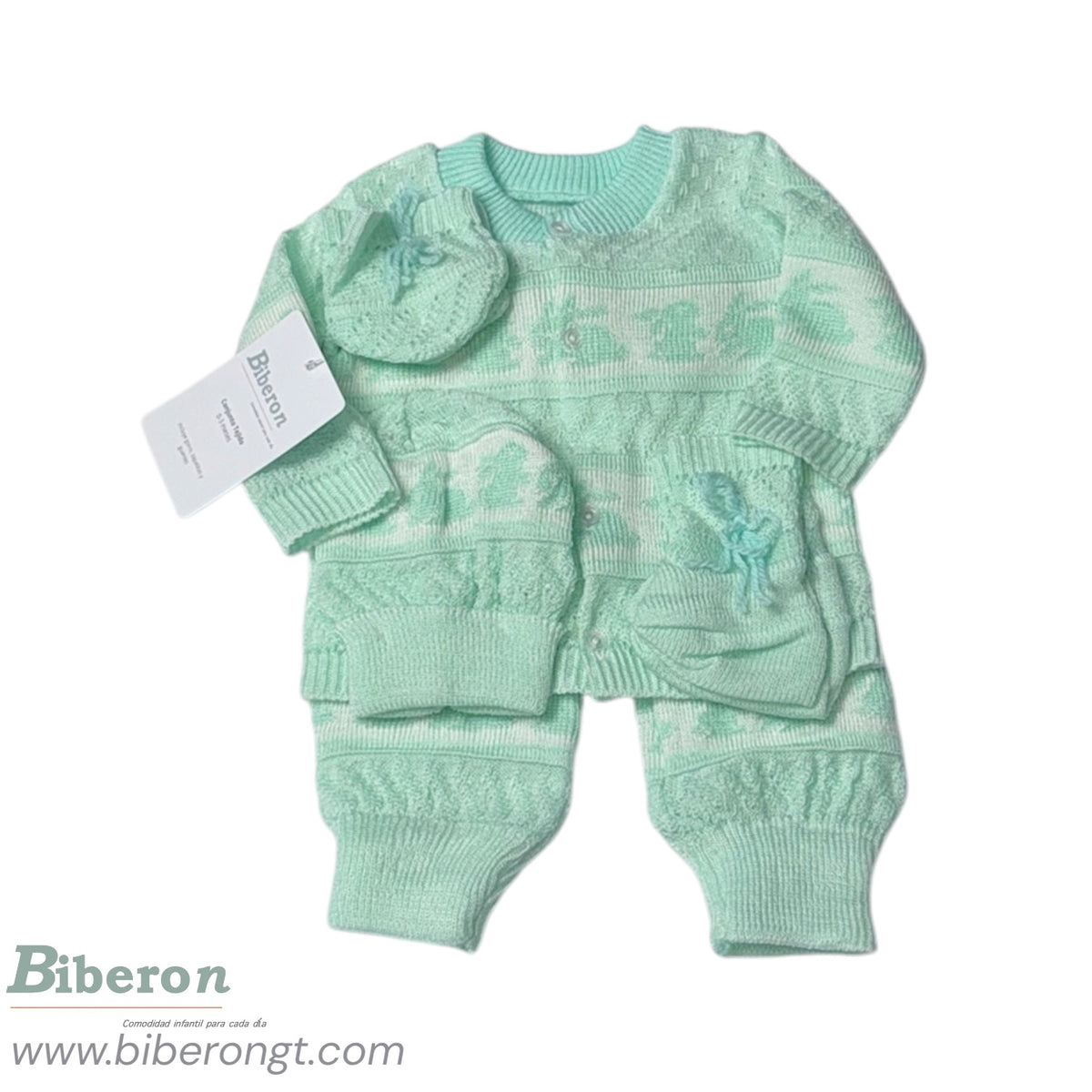 Conjunto tejido de 5 pzs - conejitos