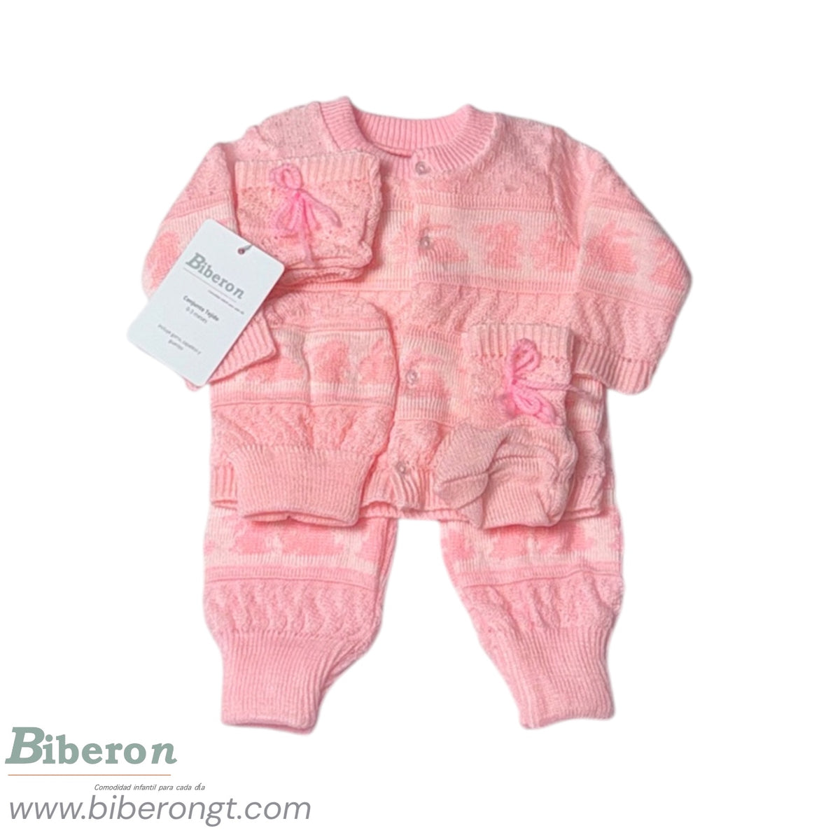 Conjunto tejido de 5 pzs - conejitos