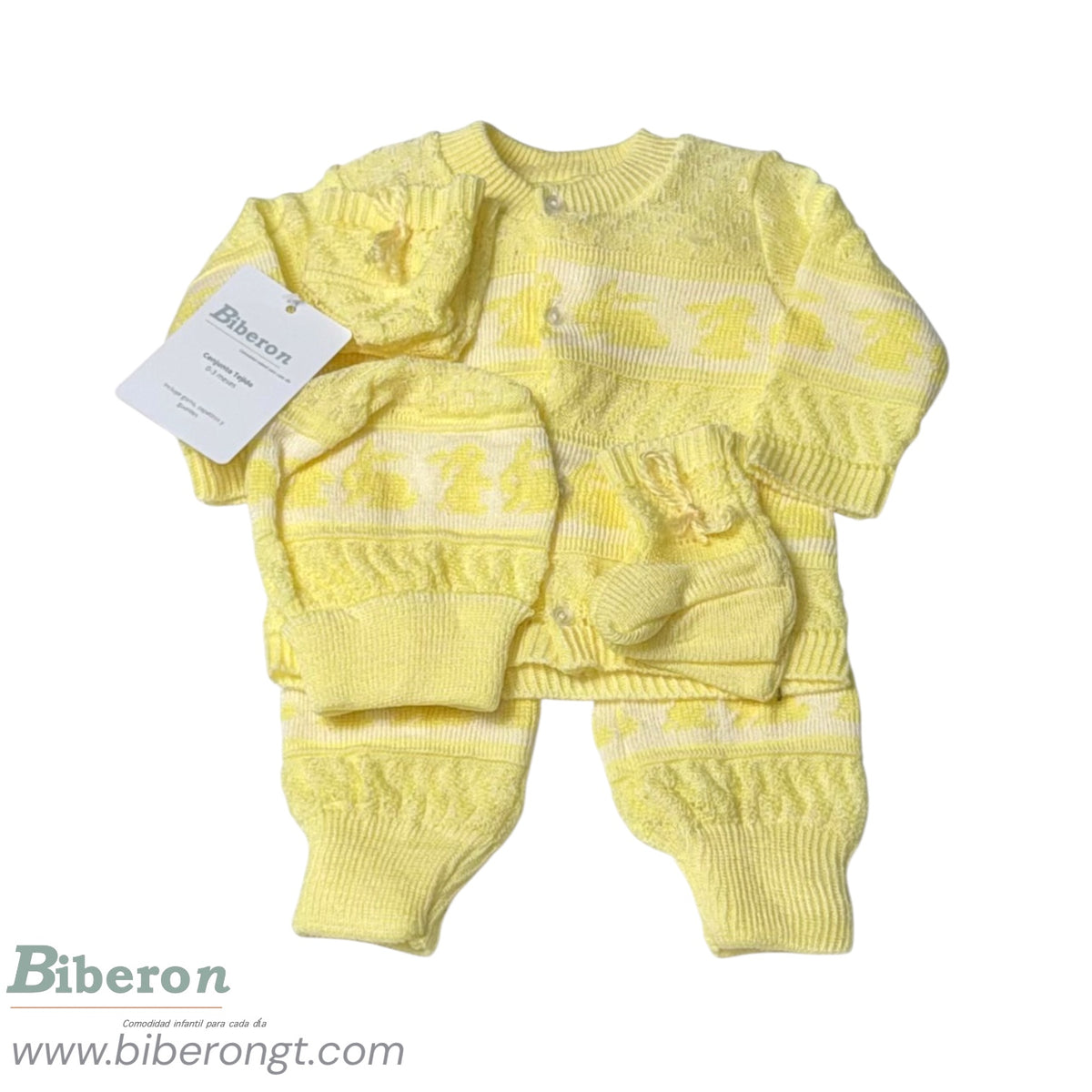Conjunto tejido de 5 pzs - conejitos