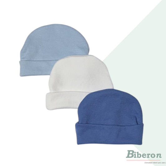 Set de 3 gorros doble tela