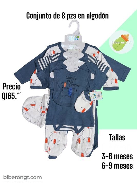 Conjunto de 8 pzs - Daddy´s best frien azul marino