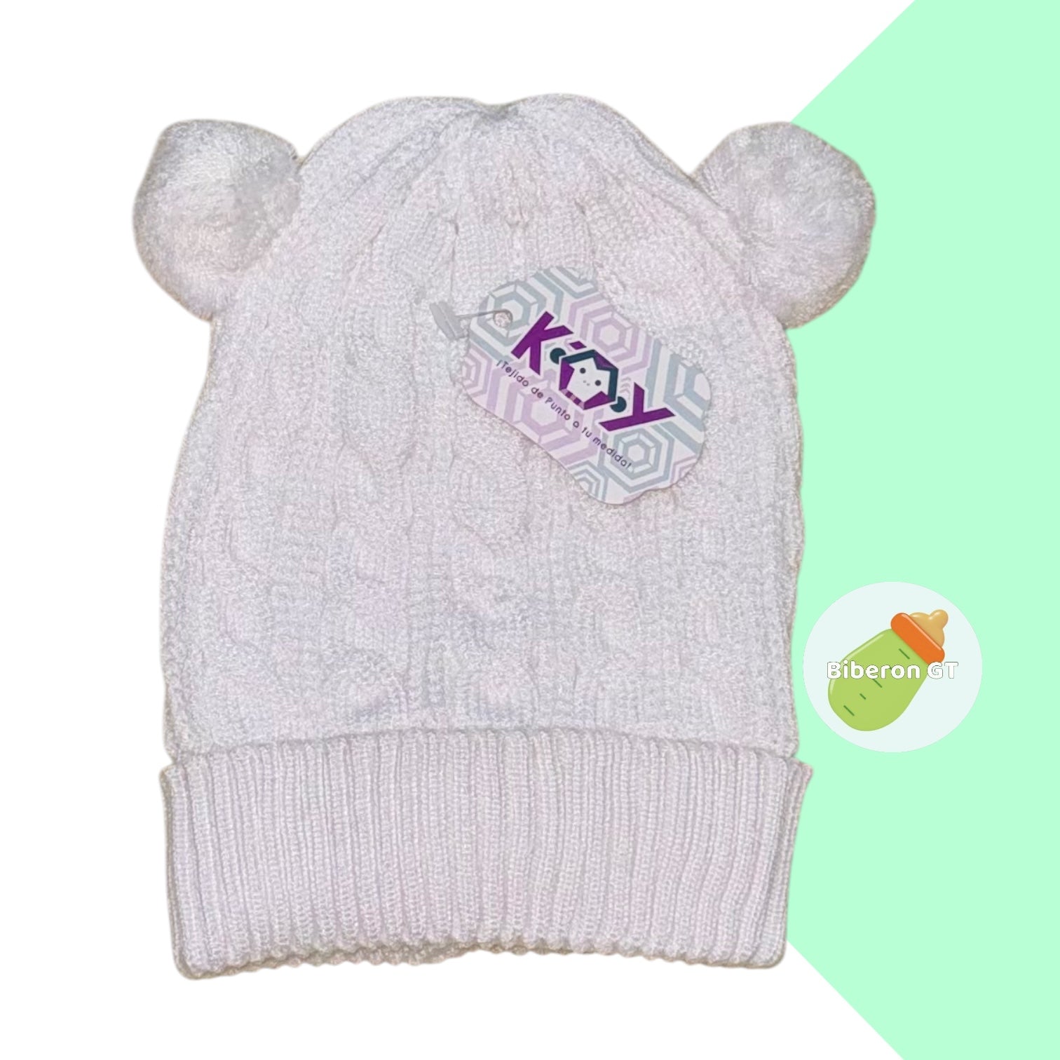 Gorra de lana hipoalergénica de 2 pompones - 6 meses a 3 años